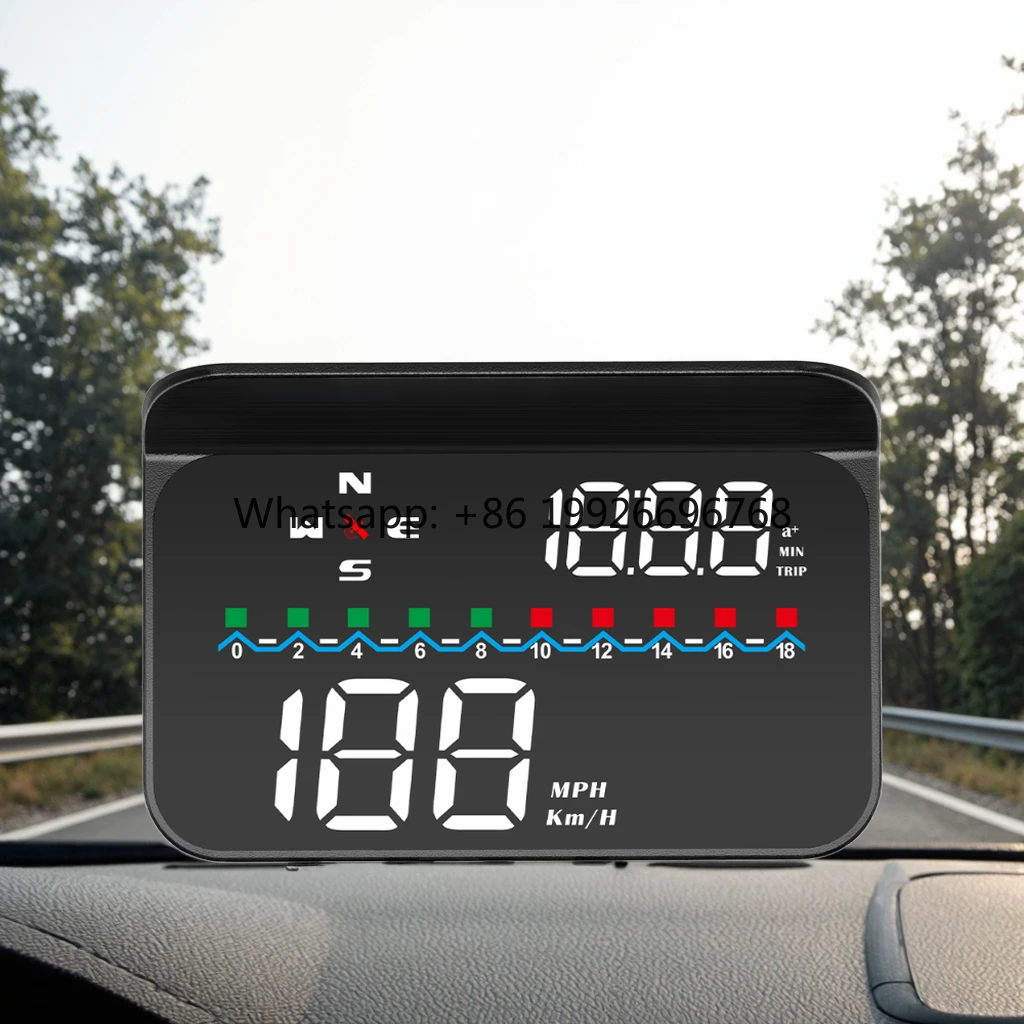 

M19 Auto Speedometer GPS HUD GPS Clock Function Head up Display Electronic Accessory for All Cars