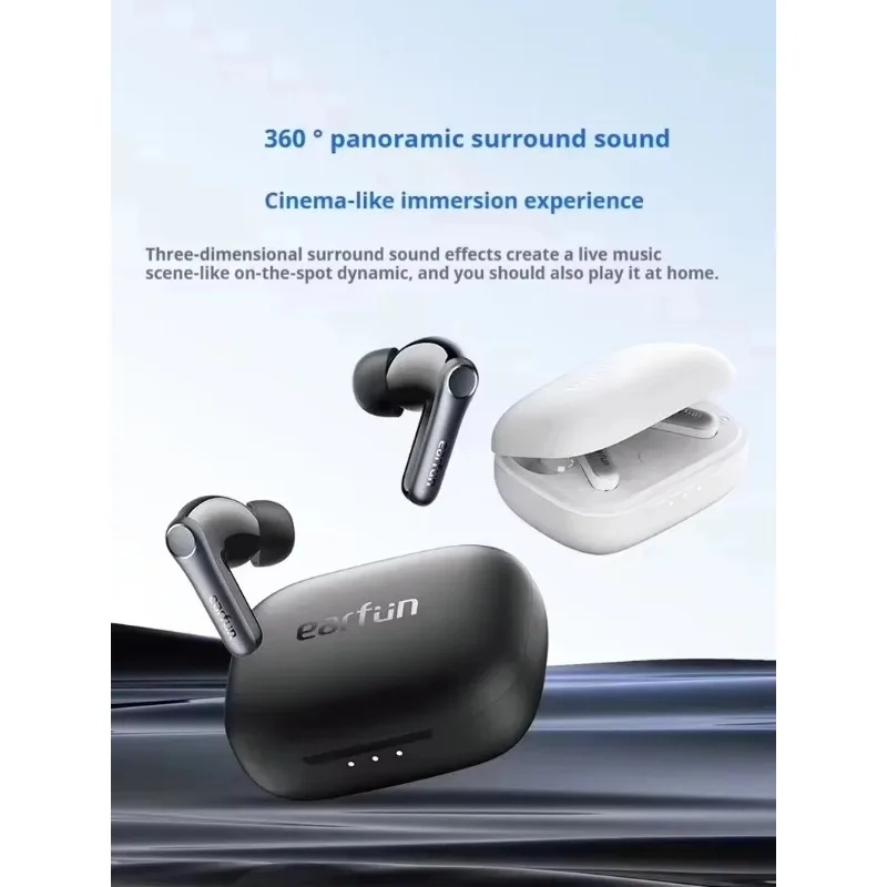 EarFun Air Pro4 Auricolare Bluetooth HI-FI Riduzione attiva del rumore IPX5 Impermeabile Durata della batteria di 52 ore Cuffie Hi-Fi per giocatori personalizzate