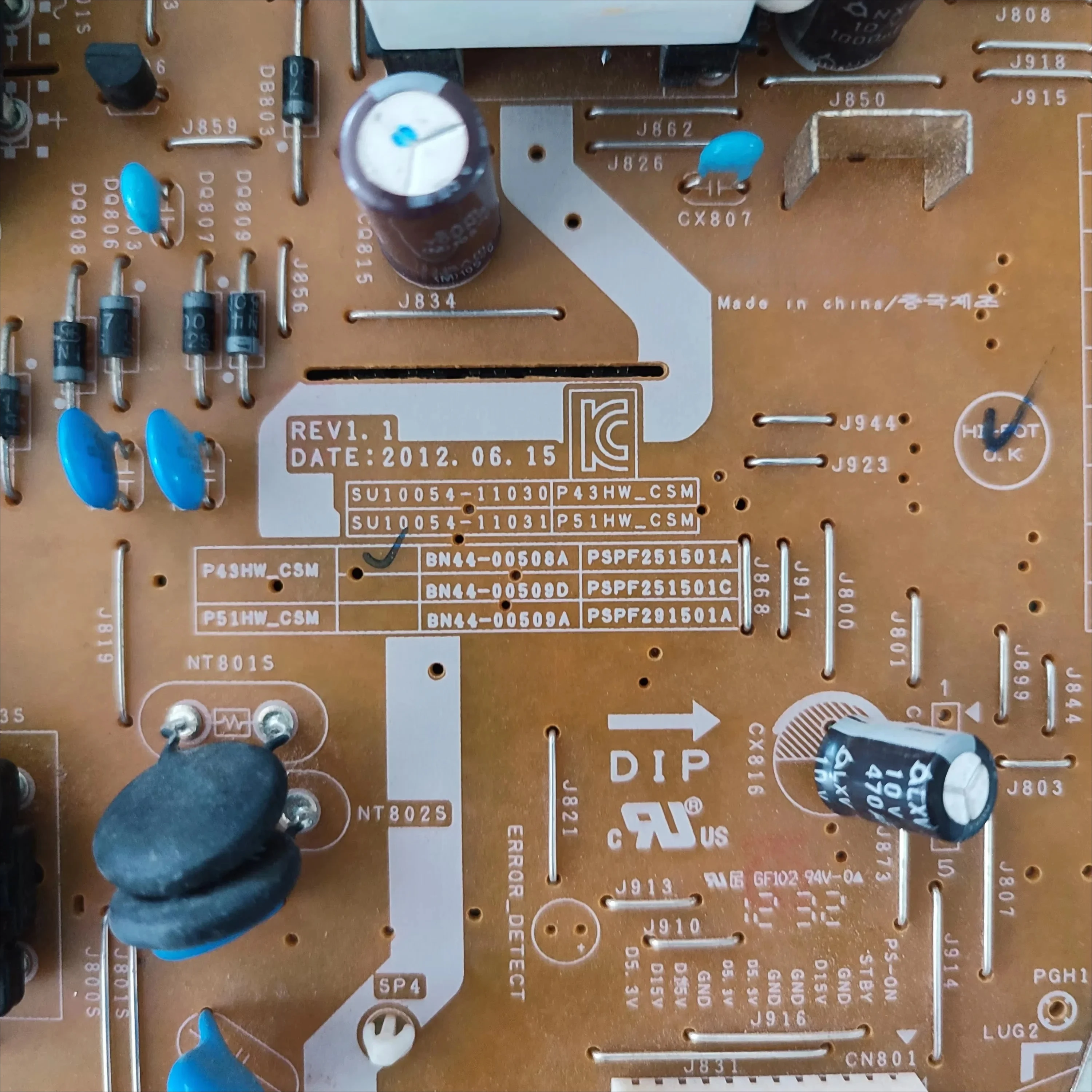 BN44-00508A = BN44-00508B Power Supply Board PSPF251501A P43HW_CSM P43HW_CDY for PN43E440A2F PS43E450A PN43E450A1F PS43E450A1W - Image 2