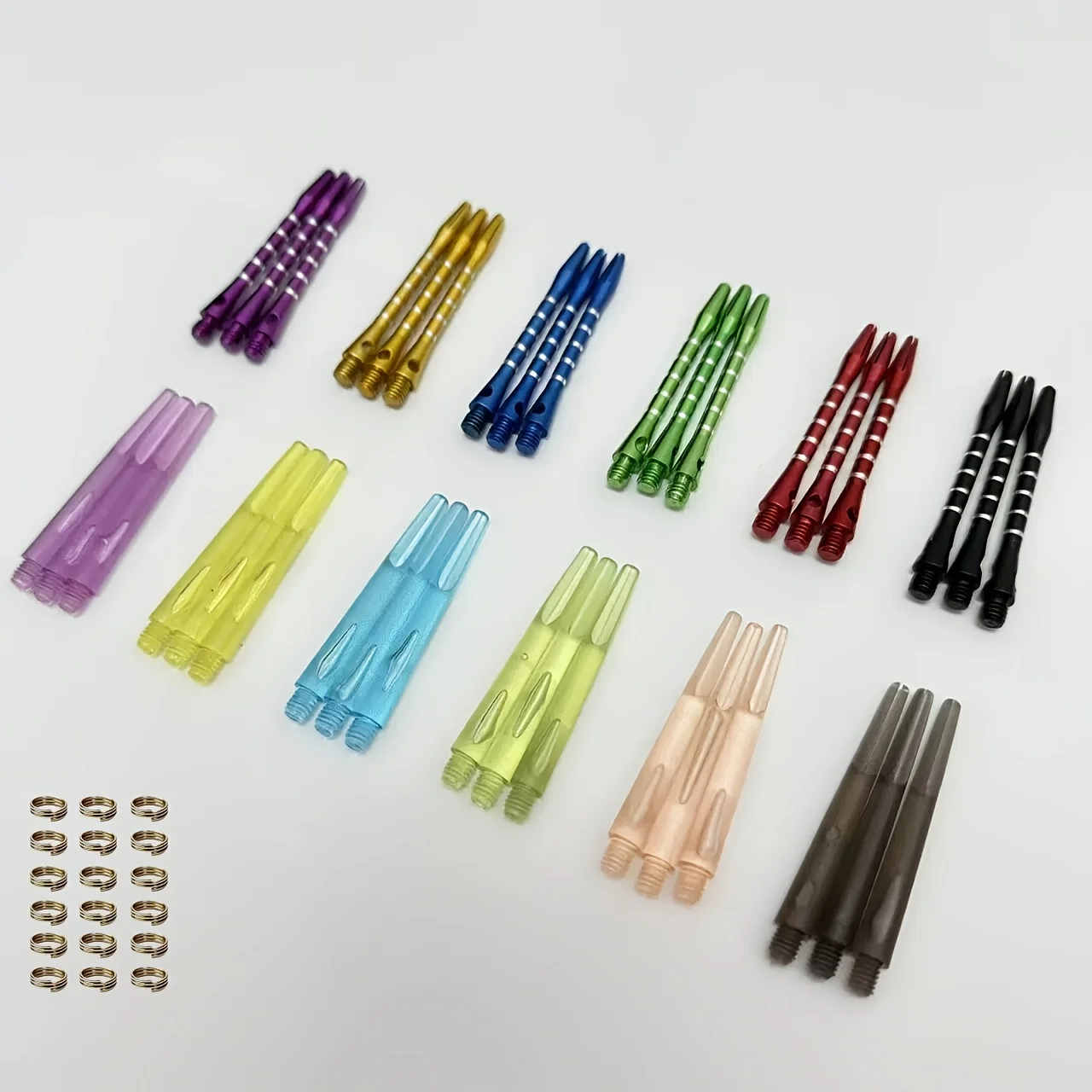 36pcs2BA Professional Aluminum Rod+Frosted PC Rod Combination, Dart Accessories Can Be Used with Various Dart Barrels and Wings.