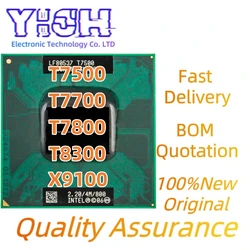 100%New Original T7500 T7700 T7800 T8300 X9100 Processor Notebook Laptop CPU 2.2-3.6GHz 2Core 2Thread Mobile PGA478 Socket P