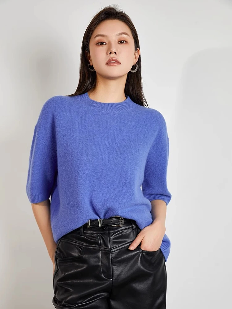 عادية محبوك ort Sve جولة Ne تي شيرت المرأة ملابس خارجية Faionable اللون التخسيس الأعلى لخريف جديد وصول #3