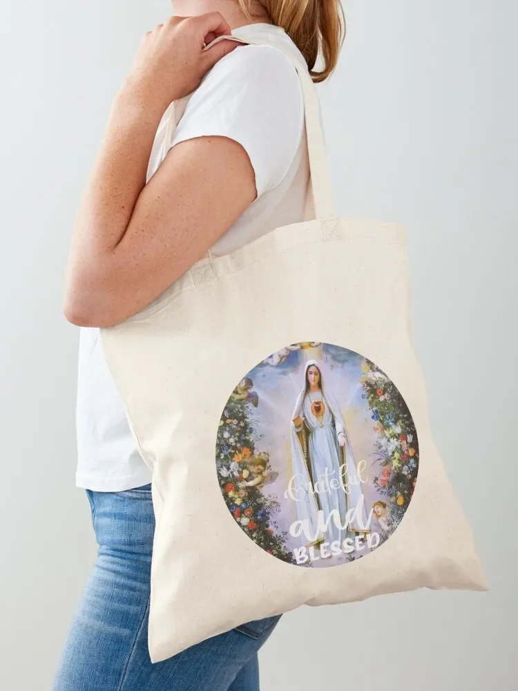 Virgin Mary Immaculate Heart of Mary Mother of God Our Lady Tote Bag Beach bag cute tote bag Shopper handbag