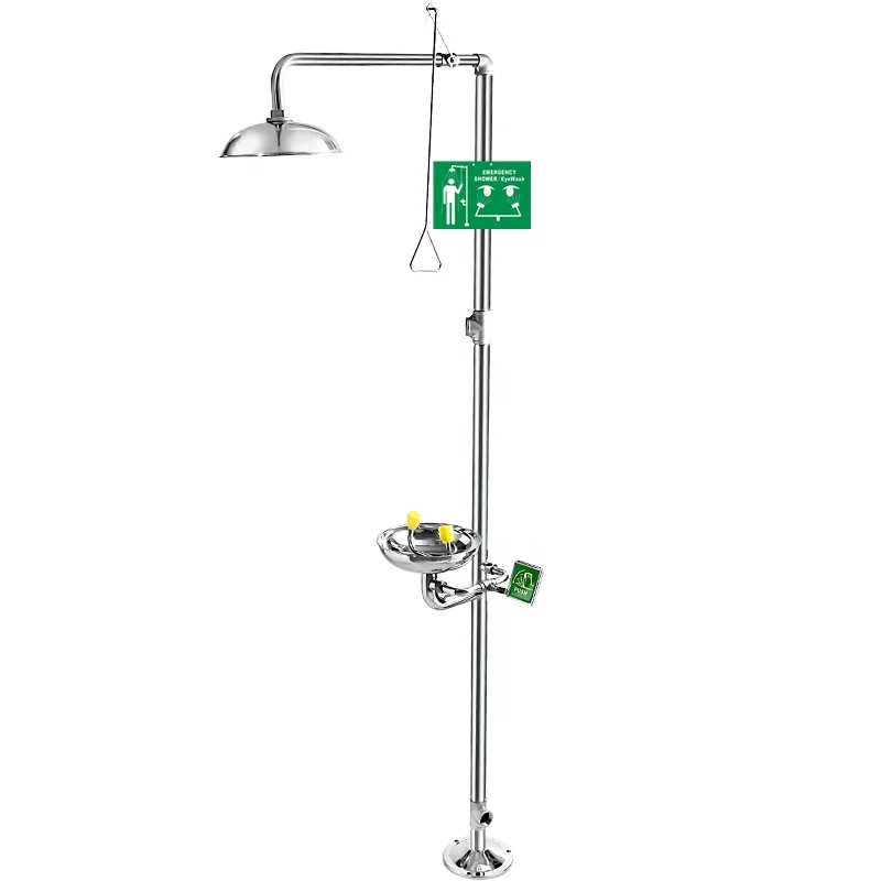 China High Quality Stainless Steel Safety Emergency Shower Eye Wash Safety Shower