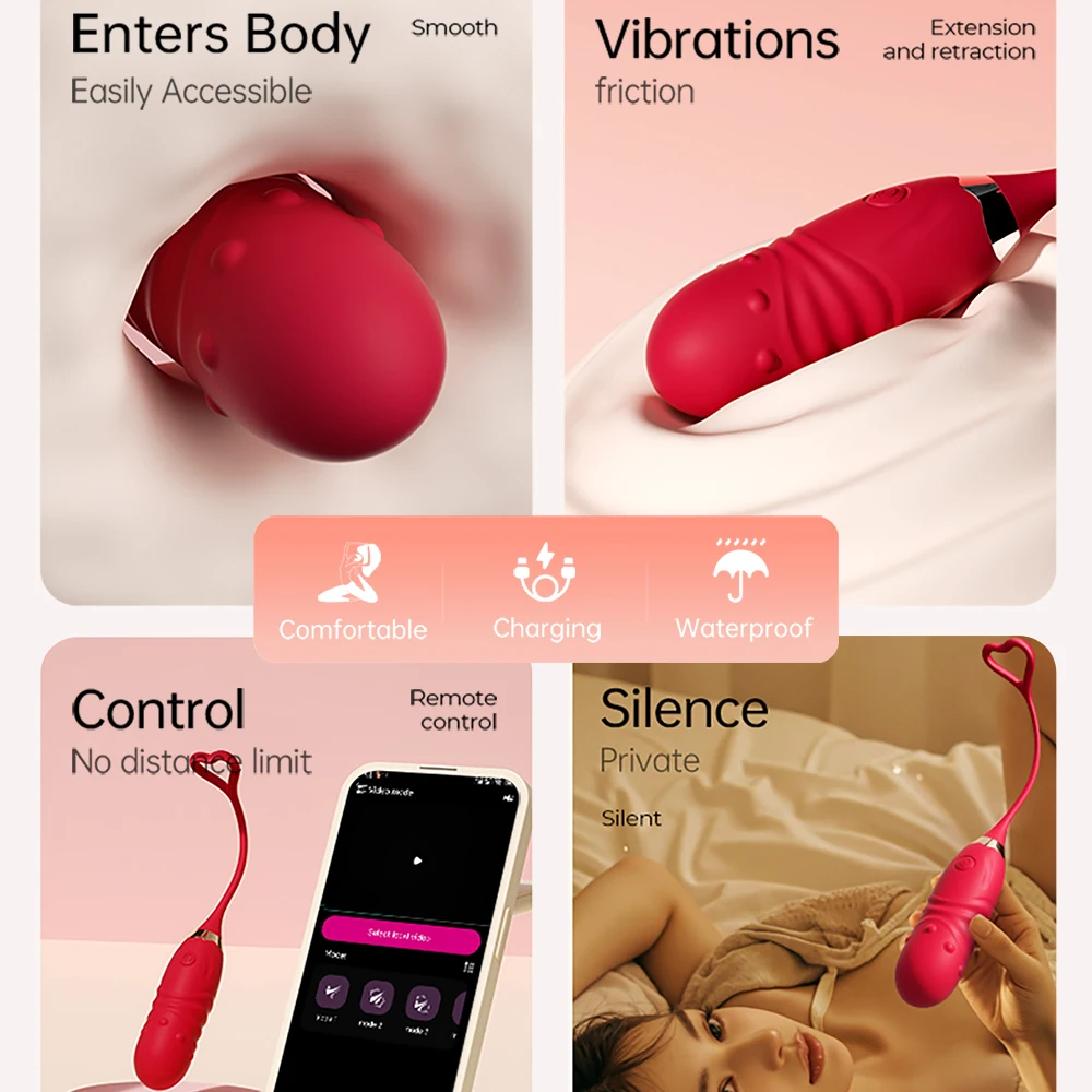 APP لاسلكي للتحكم عن بعد الحب البيض هزاز البظر محفز القفز البيض يمكن ارتداؤها هزاز اللباس الداخلي منتجات جنسية لعبة الجنس الكبار #3
