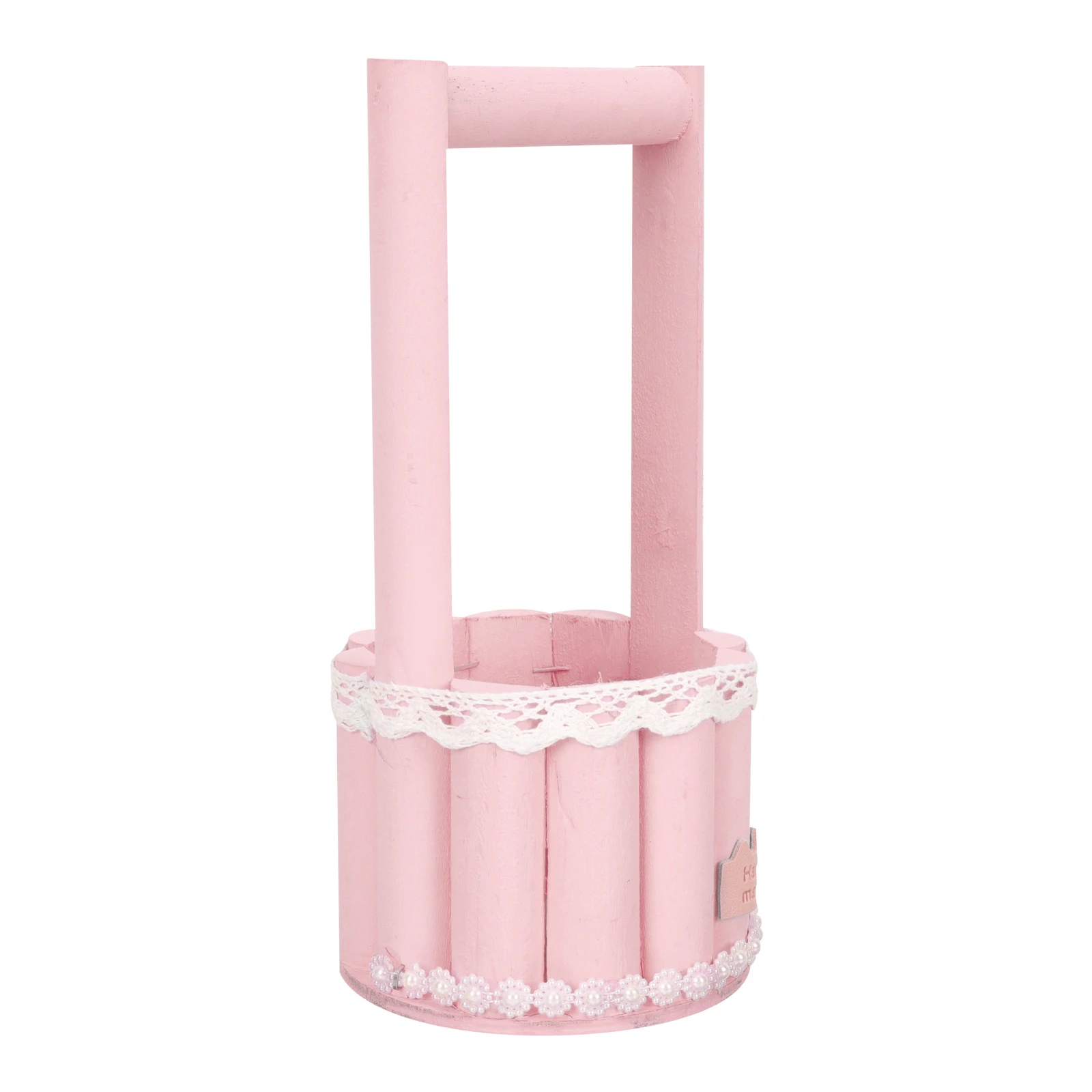 

Stylish Wooden Flower Basket Decorative Desktop Flowerpot Craft Storage Basket For Home Office Everlasting Flower Arrangement