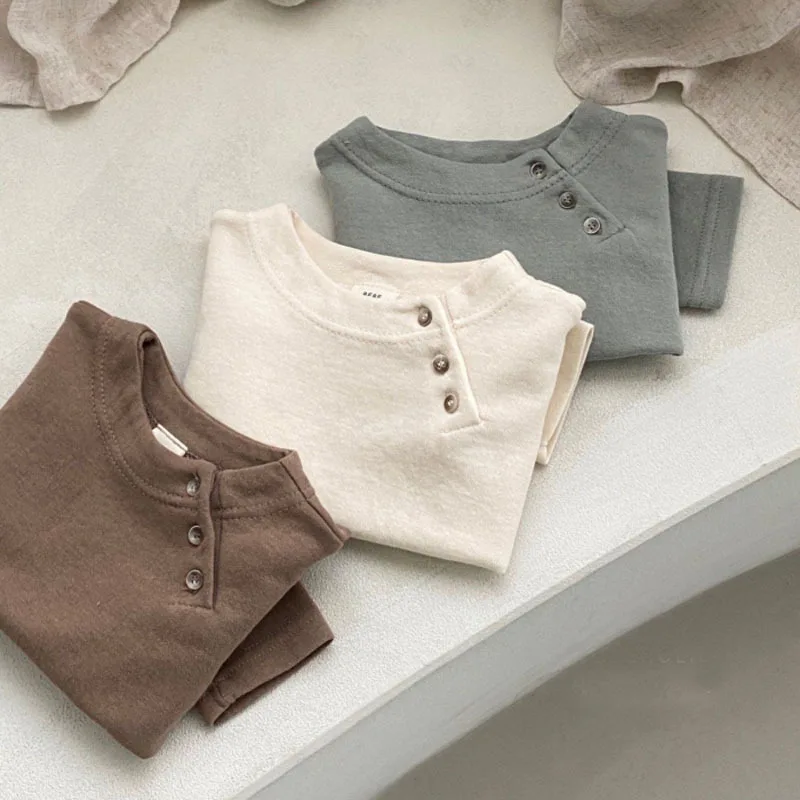 

2025 Autumn New Baby Long Sleeve T Shirts Cotton Toddler Girl Solid Simple Bottoming Shirts Boys Casual Tops Infant Clothes