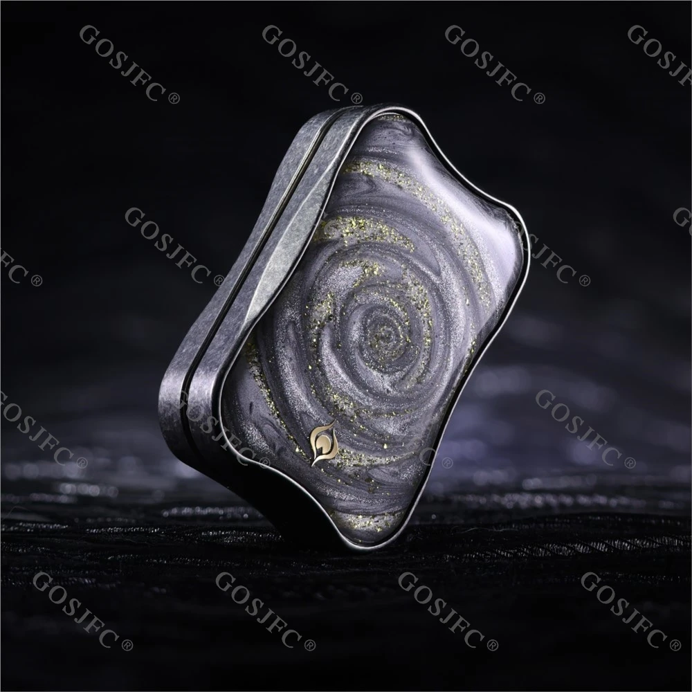 ピーコックオーラサンドスリムプロ無制限プッシュスライダーフィジェットスライダーステンレス鋼チタンジルコニウムストレスリリーフおもちゃ大人のための