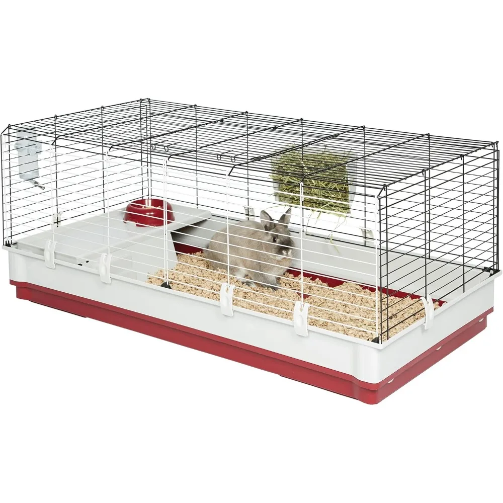 قفص خنزير غينيا الفاخر على شكل أرنب × حاوية كبيرة مع منحدر للحيوانات الصغيرة