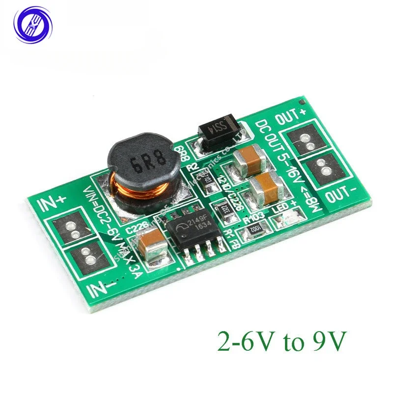 2pcs Boosting converter Power Supply Module Step Up Converter DC-DC Voltage Regulator Adjustable PCB Board 3.3V 3.7V 5V to 9V