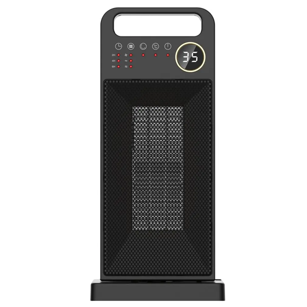 LED Electric Heater Household Portable 3 gear Adjustable Electric Heater Air Circulation Tower Fan Slience Heating Air Cooler EU