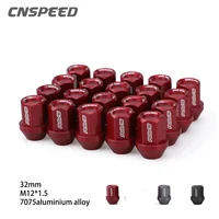 Tuercas de rueda de coche hexagonales de 19mm, 20 piezas de aluminio M12x1,5, 32mm de longitud, tuerca de terminal de carreras para Chevrolet Mazda Hyundai Suzuki rojo Blcak gris