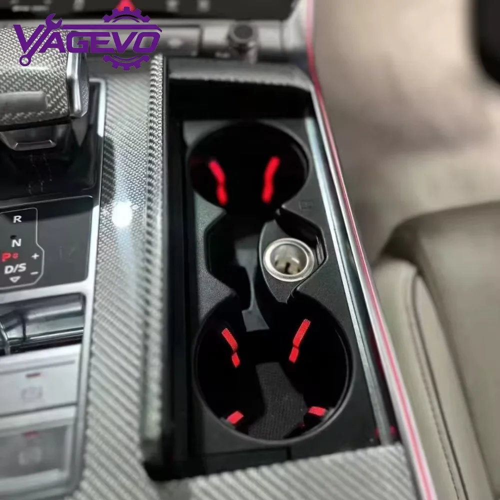 Decoration Car Accessories For Audi A6 C8 Water Cup Holder Multi-Color Ambient Light Interior