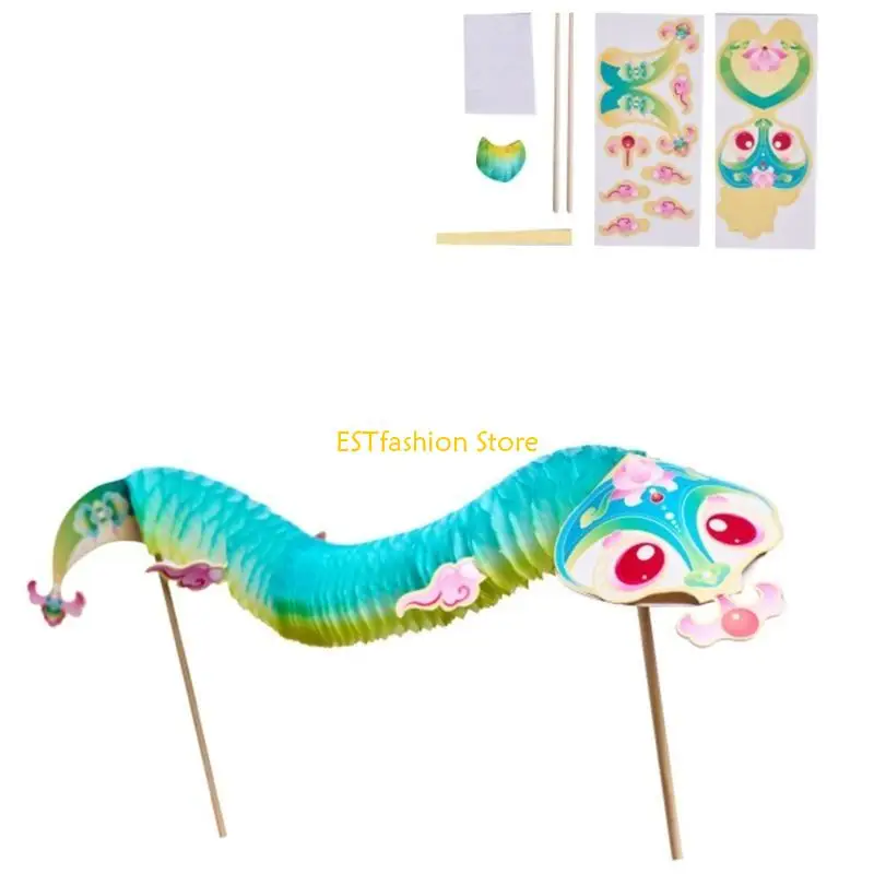 Y5GC Handgemaakte Chinese papieren Puppet Dance Snake Assembly speelgoed Set voor kinderen Tieners volwassen