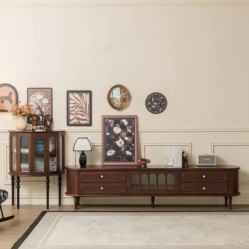 Aesthetic Premium Tv Stands Metal Legs American European Wood Premium Tv Stands Retro Design Mueble Salón Tv Furniture For Home