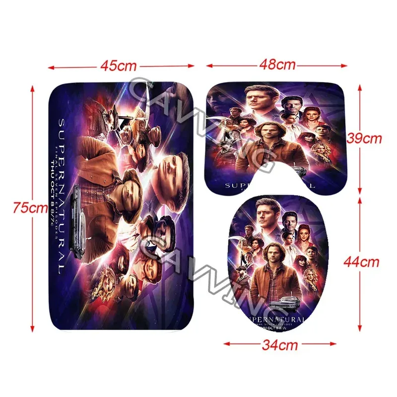 

MHK22Supernatural 3D Shower Curtains Waterproof Bathroom Curtain Anti-slip Bath Mat Set Toilet Rugs Carpet Home Decor H04Lb$