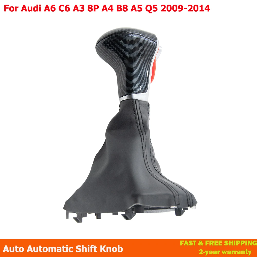 Auto Automatic Gear Shift Knob For Audi A6 C6 A3 8P A4 B8 A5 Q5 2009-2014 4G1 713 139 R 4G1713139R