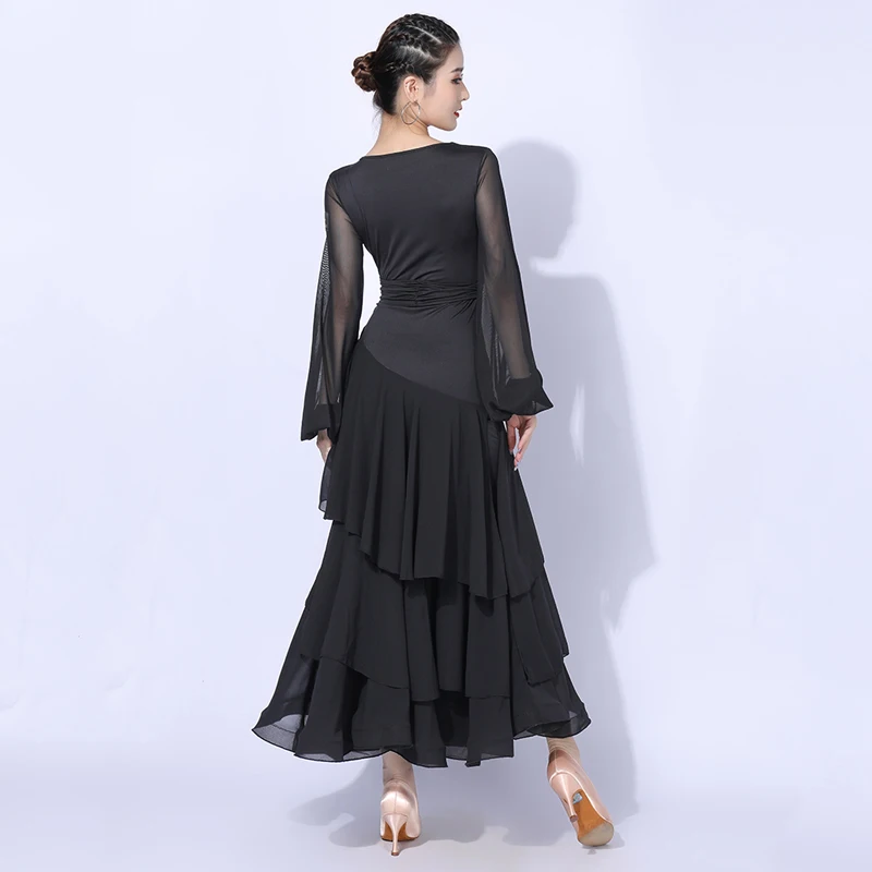 Vestido de Dança de Salão Feminino, Valsa Roupa de Dança, Tango de Baile, Elegante Padrão para Palco, Performance, DL9820