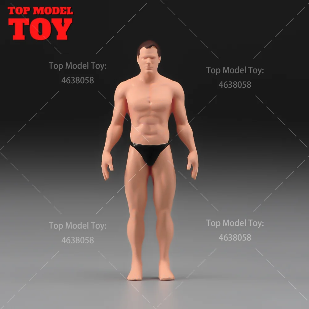 Painted Miniatures 1/64 1/87 1/43 Muscular Man Wear Underwear Male Scene Figure Doll Unpainted Model For Car Vehicles Toys