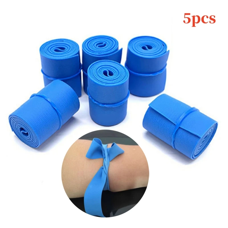 5 Rolls First-Aid Disposable-Tourniquets Latex Tourniquet Medical Tourniquet Necessities Stop Bleeding Strap 2.5m*45cm