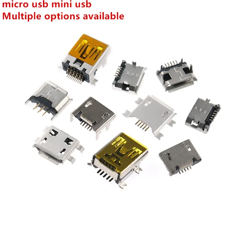 

10Pcs Micro USB Mobile Phone Android Interface T-type Mini Trapezoidal Patch Female Socket Multiple Options Available