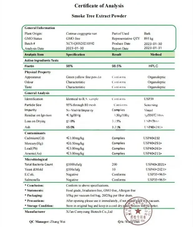 50-1000g 99% Fisetin, smoketree, spedizione gratuita