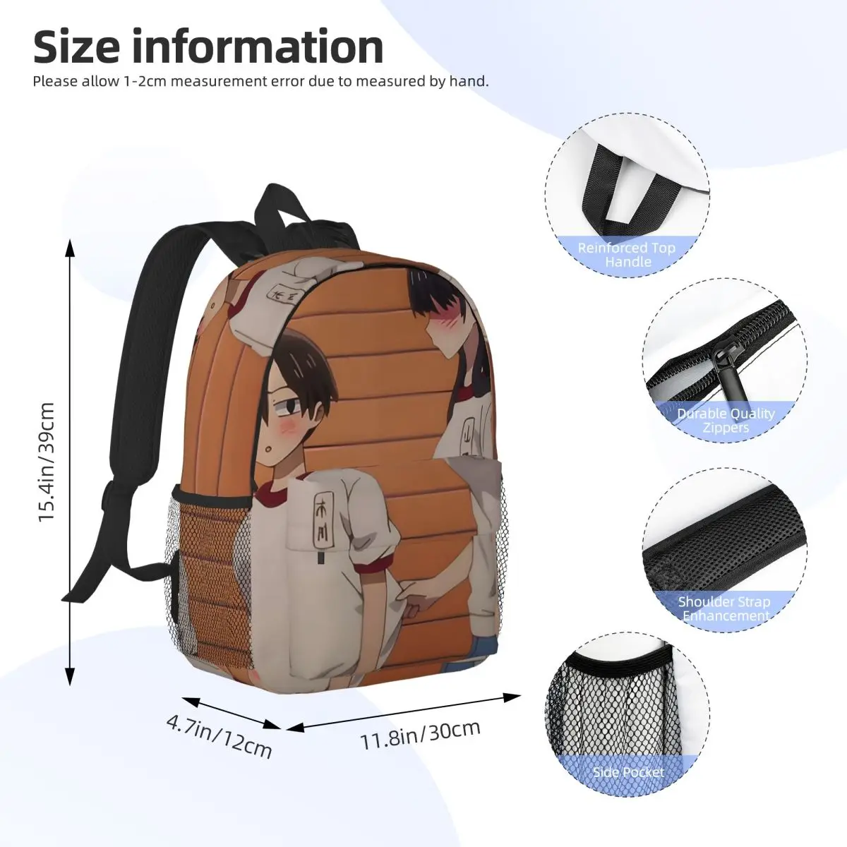 Anime The Dangers In My Heart Backpack Daypack Large Capacity Boys Girls BookBag Shoulder Bags for Men Women Children School Bag