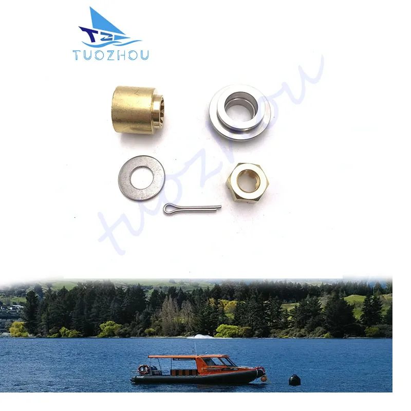 

6L2-45987-01 Деталь для лодочного двигателя Yamaha 2-тактный 30 л.с. — Гайка, проставка и стопорный штифт гребного винта