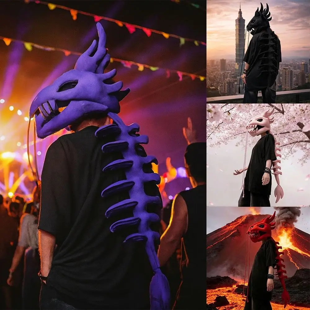 

Костюм с маской, гарнитура для косплея, костюм скелета, индивидуальный носимый наряд из полипропилена и хлопка, сплошной цвет, 80 см, реквизит для косплея