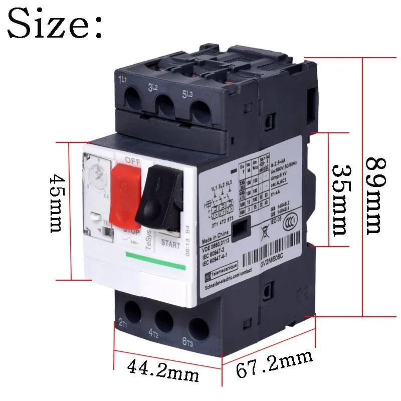 

Motor Starter GV2ME Series Motor Protector Motor Circuit Breaker Push Button 3P Thermal Magnetic Type Motor Breaker MPCB Factory