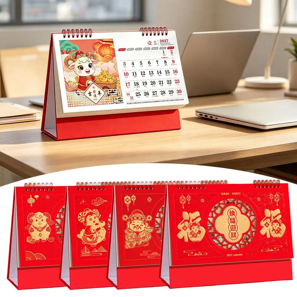 calendario-de-mesa-vazado-2027-presente-corporativo-criativo-ornamento-de-mesa-com-design-vazado-trazendo-bencaos-e-boa-sorte