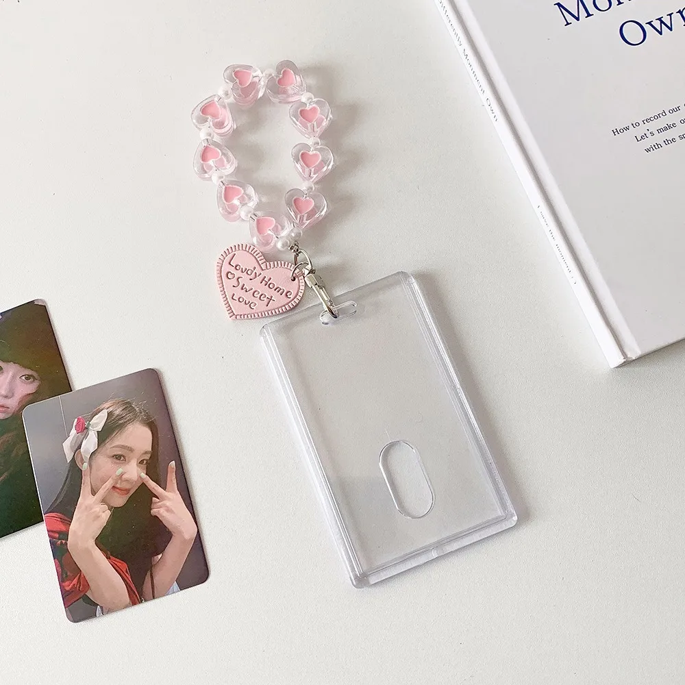 Acrylic PVC Card Cover Photocard Holder Snowflake Love Heart Pendant Photo Photocard Frame Picture Korean Style