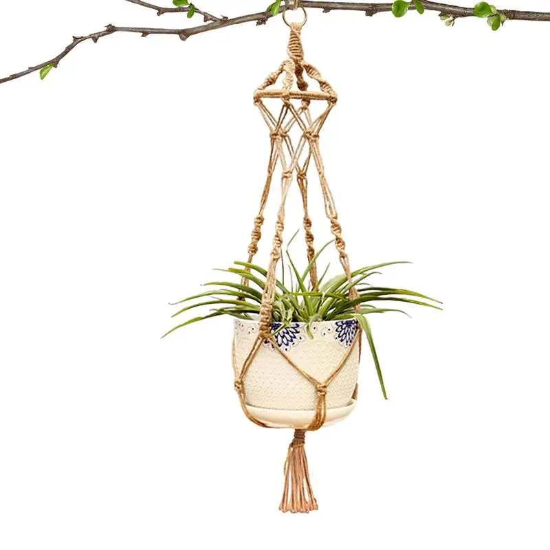 

Home Decor Vine Plant Hanging Hanger Plant Flower Pot Holder Handmade Hemp Rope Basket Net