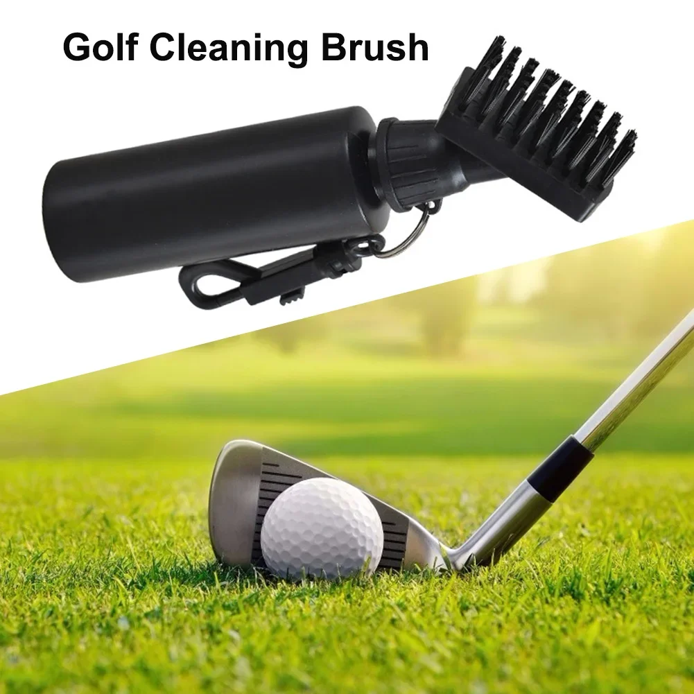 Golf Cleaning Tool with Water Bottle Clip Golf Club Spray Scrub Portable Nylon Bristles for Training Practice Golf Accessories