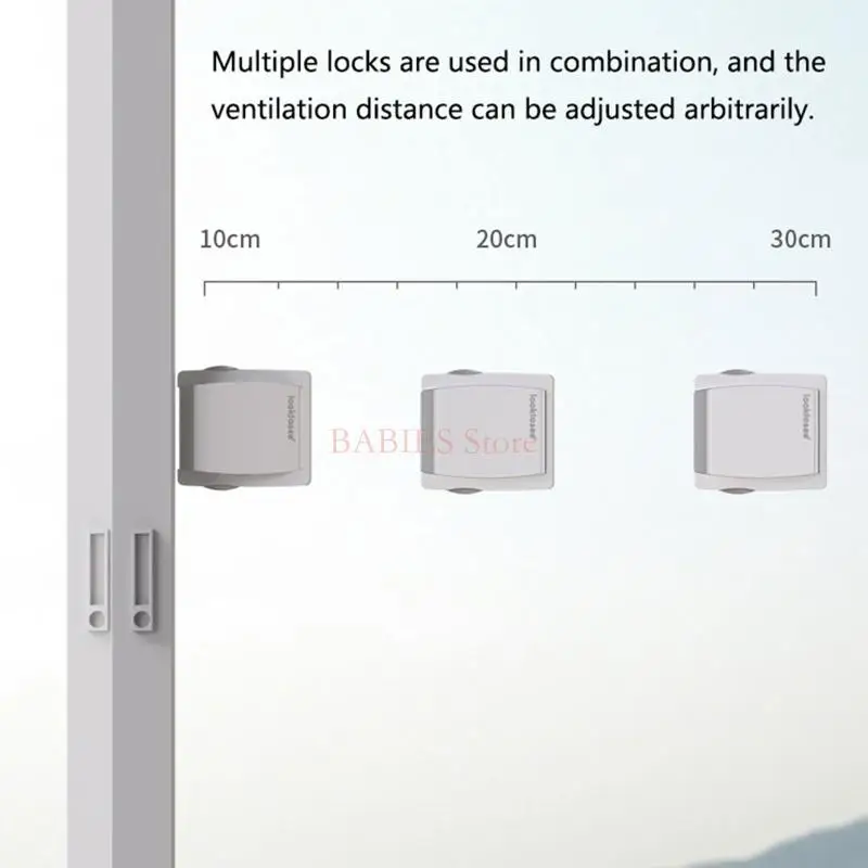 C9GB Sliding Glass Door Lock Baby Proof Security Lock with Noise Deduction Buckle