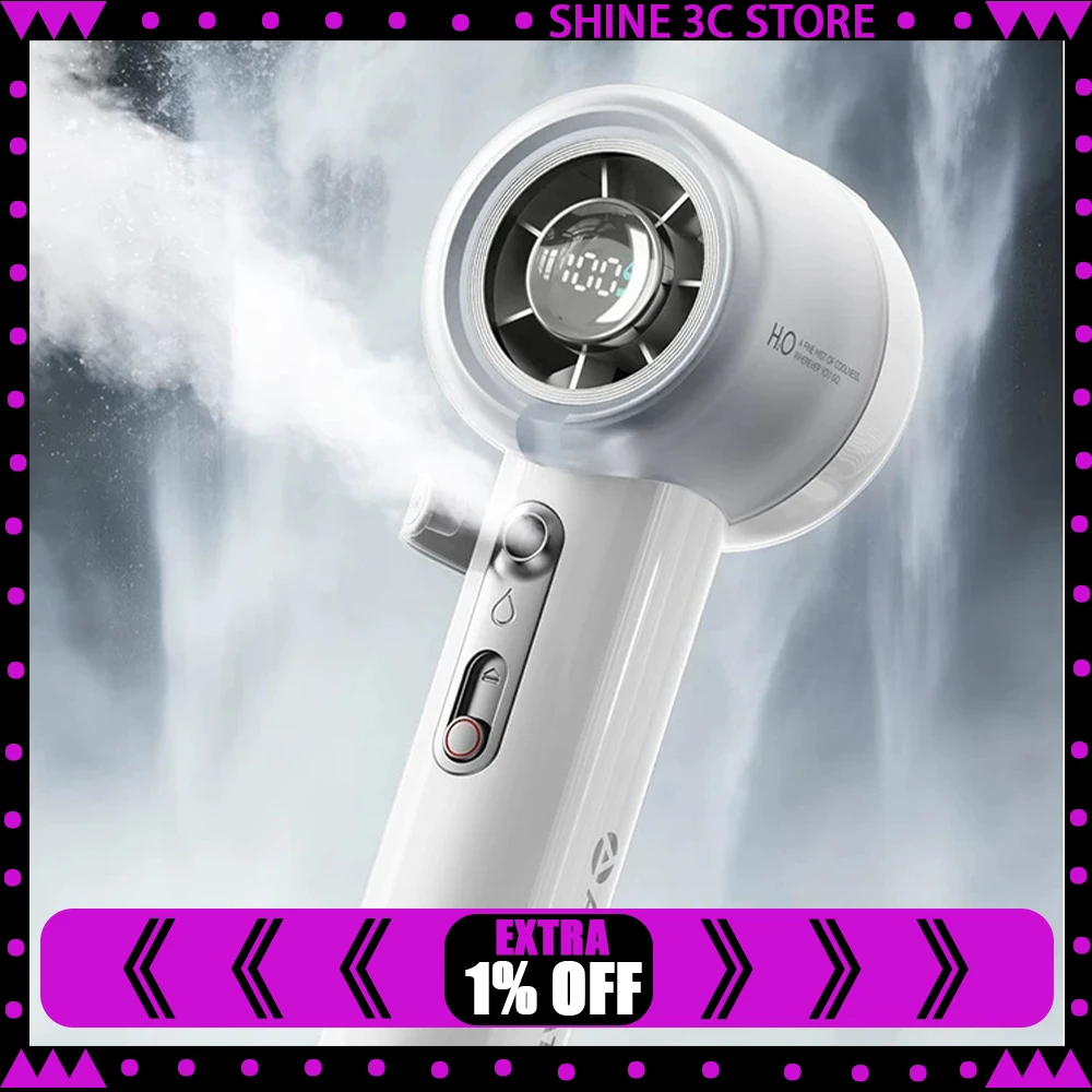 Airmate H2O-F3 Handheld Small Fan 100 Th Gear At Will Speed Regulation Handheld Fan 15 Hours Long Battery Life Low Noise Gifts