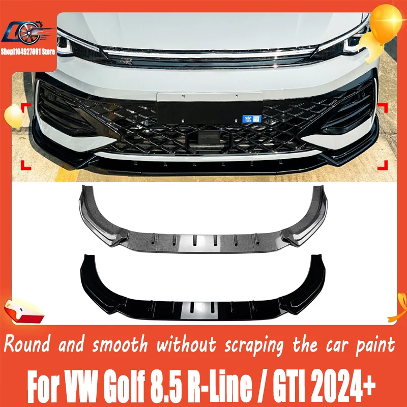 For VW Golf 8.5 R-Line / GTI 2024+, Front Lip / Chin Spoiler Front Bumper Splitter, Sporty Upgrade, Direct Fit.