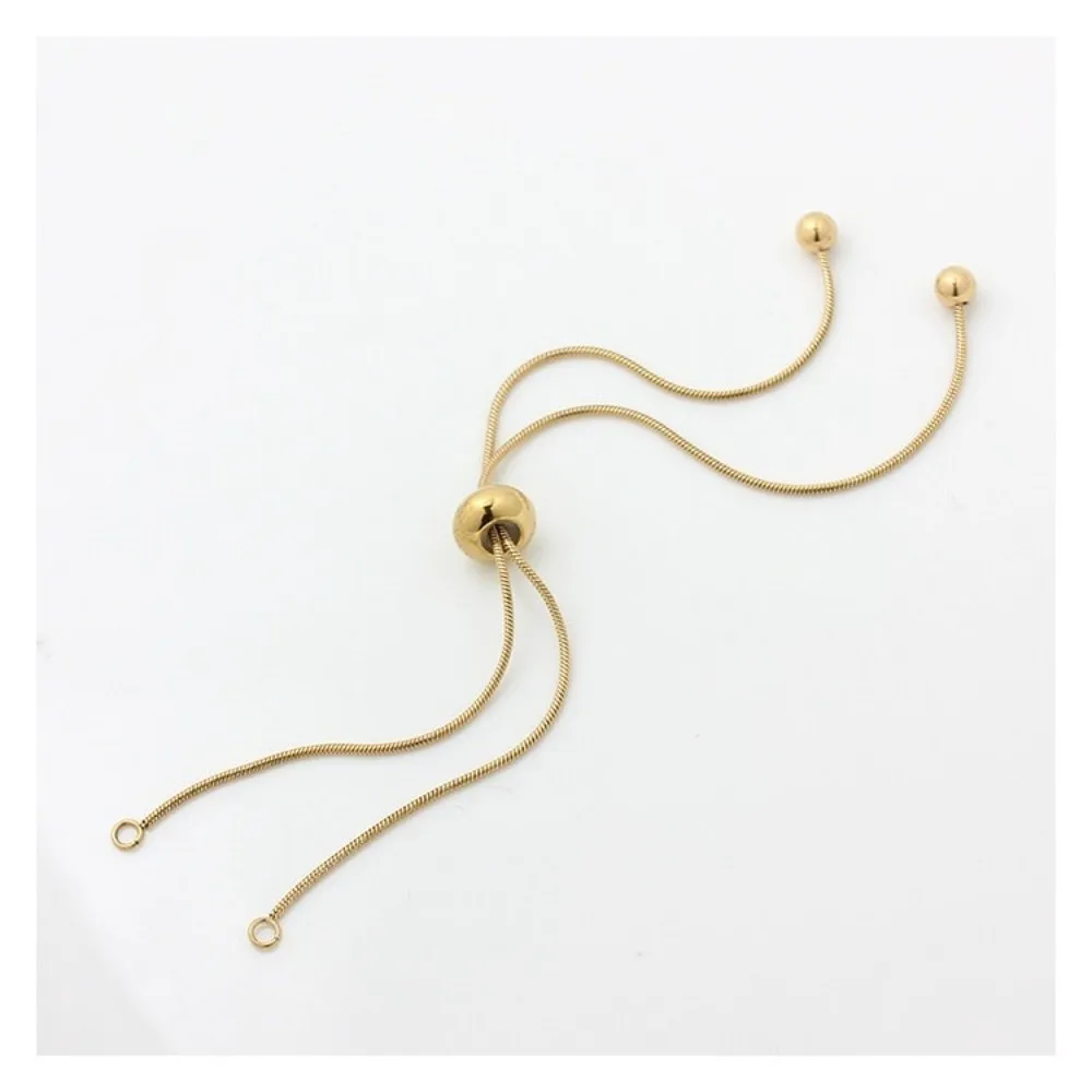 5Pcs Gold Extension Chains Silver Stainless Steel Hand Bracelet Extensions Adjustable Round Ball Necklace Extender