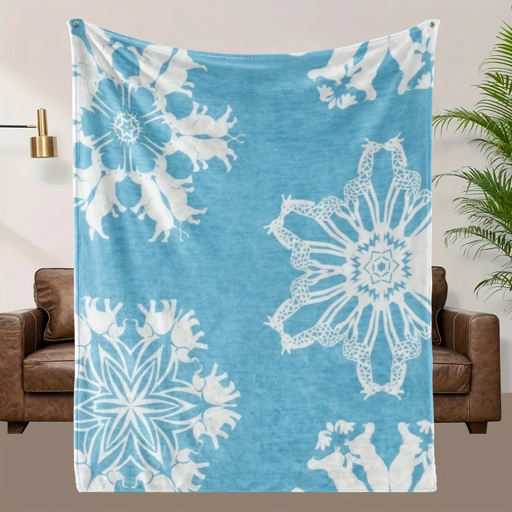 

1 шт. плед с узором в стиле бохо, с изображением слона и мандалы, из полиэстеровой ткани, можно стирать в машине, подходит для диванов и кроватей.