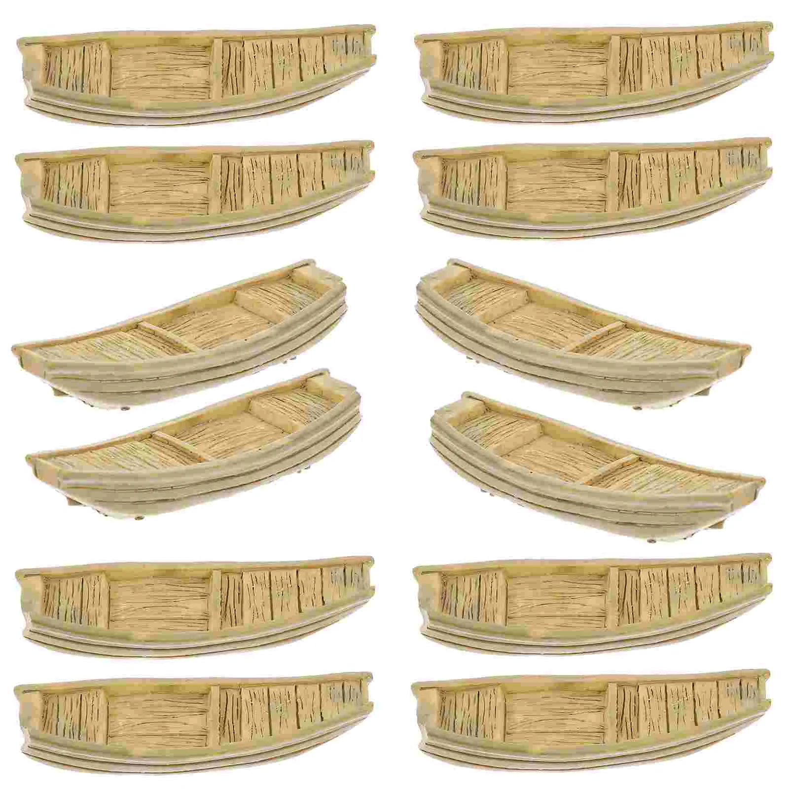 

15 Pcs House Accessories for Home Fishing Boat Model Bedroom Decor Office Desktop Ornament Brown Resin