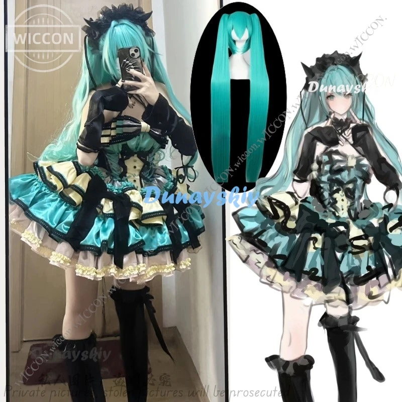 PJSK Anime Cosplay Halloween Costume Party Wig Princess Kawaii Fancy Comic-Con Fanart Project Sekai Colorful Stage mikku Lolita