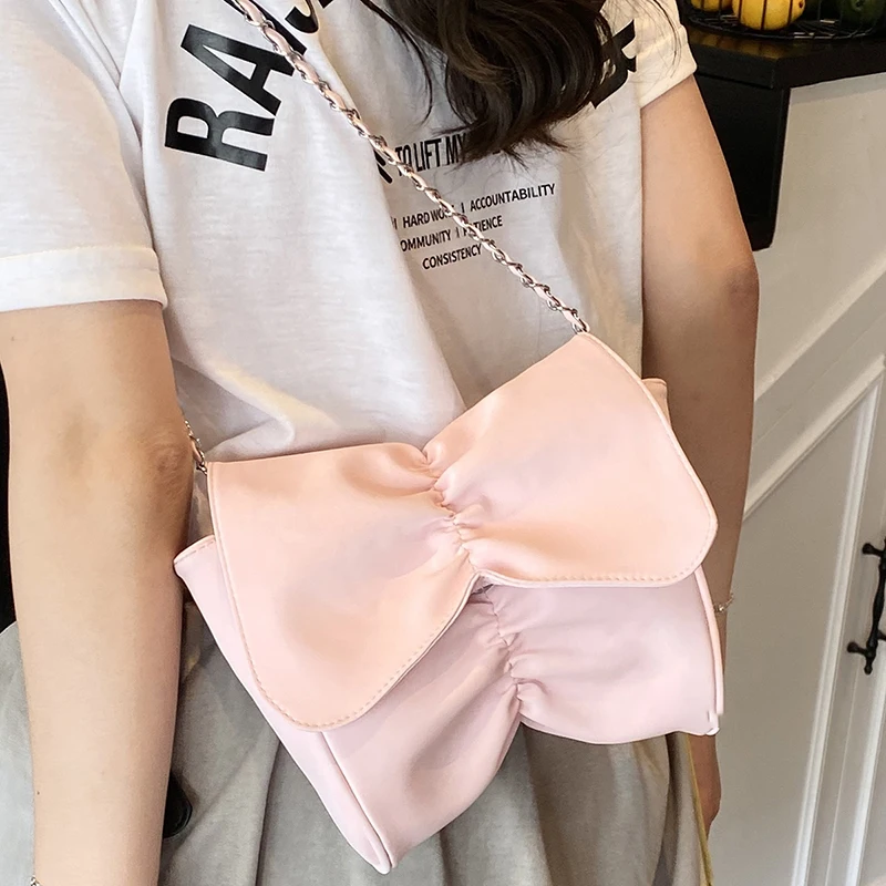 

Изысканные популярные сумки с бантом, уникальный дизайн, молодежная повседневная сумка через плечо для свиданий, женские шикарные плиссированные сумки на одно плечо для отдыха