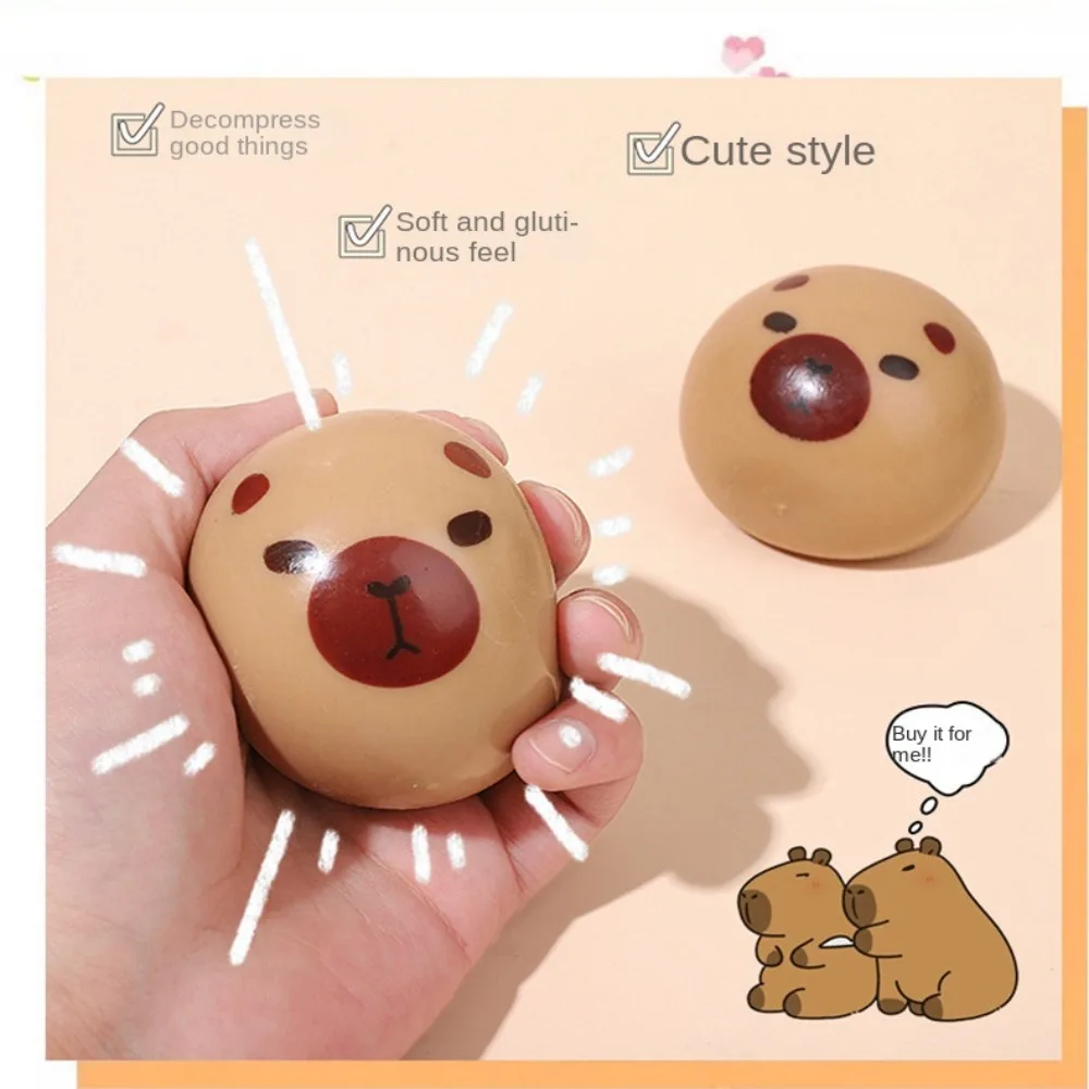 Juguete suave para aliviar el estrés y la ansiedad, juguete divertido para apretar, MIni Capybara de rebote lento, bonito muñeco de descompresión, juguete para niños