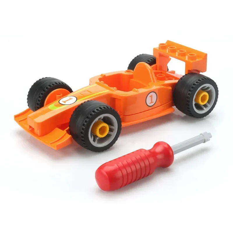 Grote Bouwsteen Draaiende Reuzenrad Bus Racewagen Marmeren Run Compatibel Duplo Educatief Creatief Speelgoed Kinderen Kids Cadeau