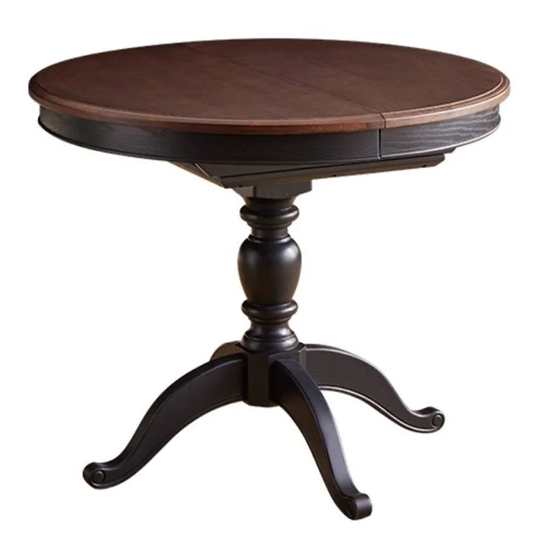 French retro solid wood dining table small apartment living room household multi-functional medium and ancient dining