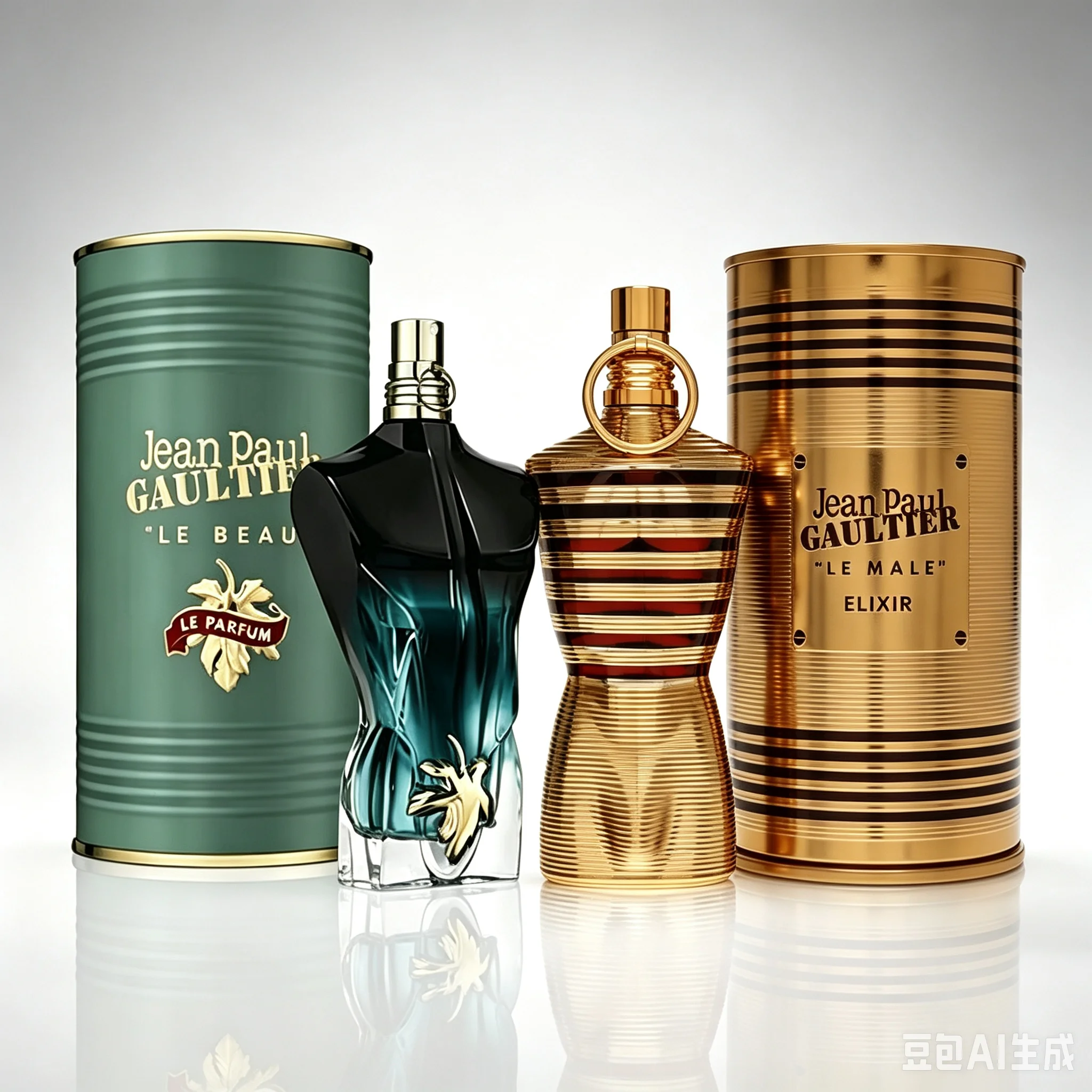 Jean Paul Gaultier 4 Styles Men Perfume Collection Set Le Male Le Parfum Le Beau Le Parfum Original Le Male Eau De Parfum Natural Spray Long Lasting Woody Scent Iconic Torso Shaped Bottle Luxury Metal Cylindrical Gift Can For Men Dating Collector Gift