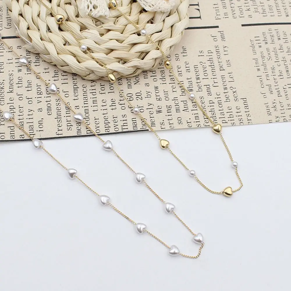 Retro Perle Gold Kette Neckholder Brillenkette Maskenkette Maske Verlängerungskette Anti Drop Lanyard Neckholder Brillenkette