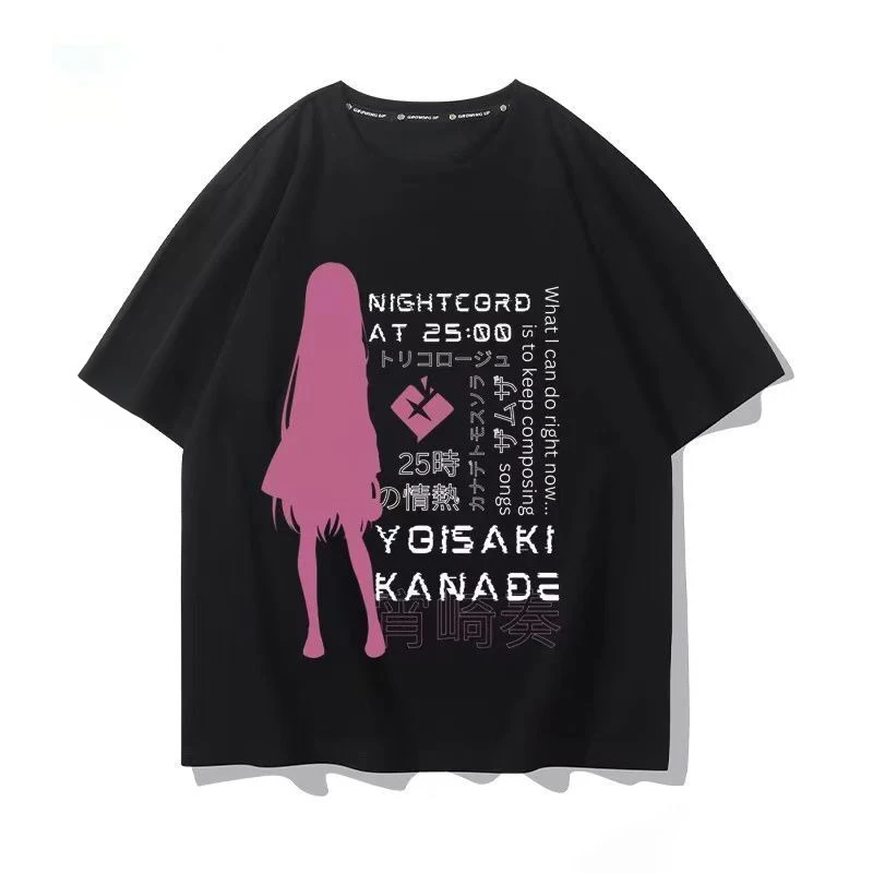Project Sekai Akiyama Mizuki Yoisaki Kanade Printed T-shirt Men Women Unisex Summer Short-sleeved Streetswear   T-Shirts