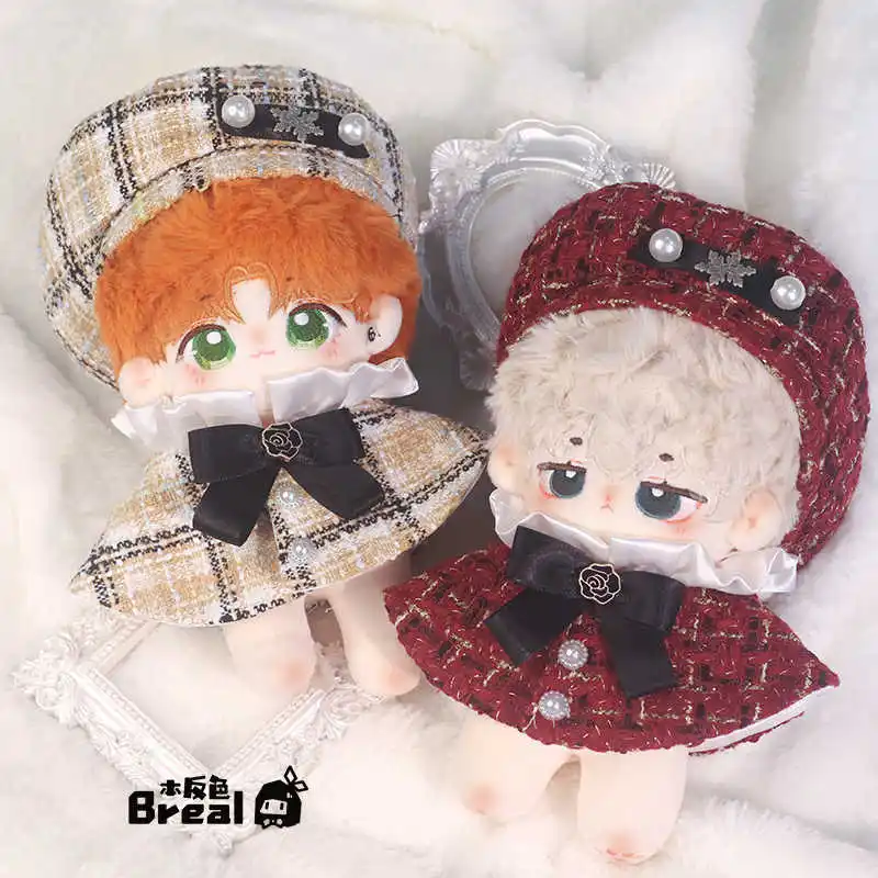 15cm Doll Clothes Fragrant Beret Little fragrant Wind  Elegant Socialite Suit Stuffed Plush Doll Accessories Anime Toy  Kids Gif