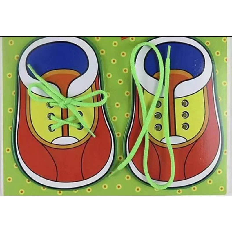 My secret Wooden Shoe Lacing Board Toy for Preschoolers